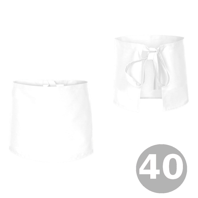 Tablier de serveur blanc 40 cm