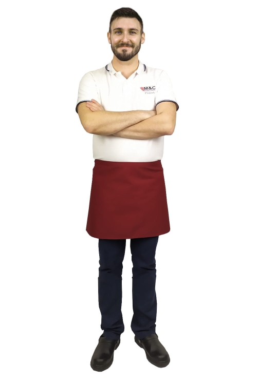 Tablier de serveur bordeaux 40 cm de long