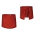 Tablier de cuisine rouge de 40 cm de long.