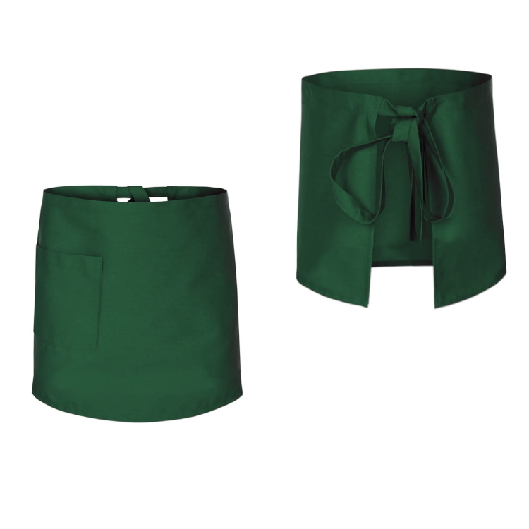 Tablier de serveur vert de 50 cm de long.