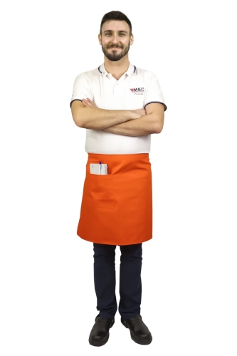 Tablier de serveur orange de 50 cm de long