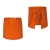 Tablier de cuisine orange de 50 cm de long.