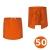 Tablier de barman de 50 cm de long en couleur orange.