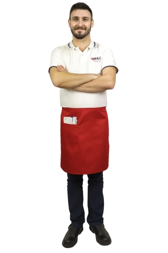 Tablier de serveur rouge 50 cm