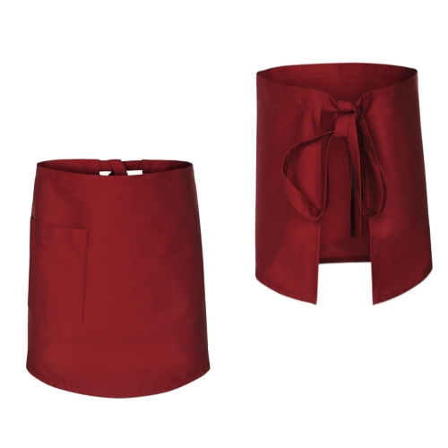 Tablier de chef serveur bordeaux 60 cm de long