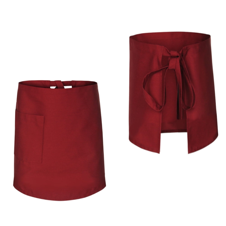 Tablier de chef serveur bordeaux 60 cm de long