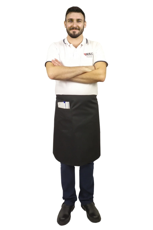 Tablier de serveur noir de 60 cm de long.