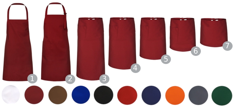 Tablier de cuisine long noir 60 cm