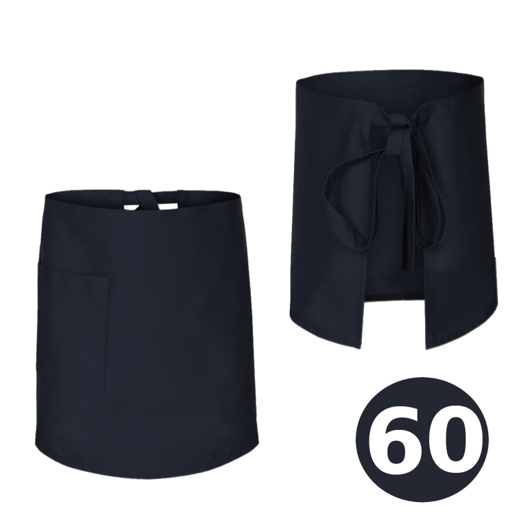 Tablier de barman long bleu marine 60 cm