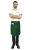 Tablier de serveur barman vert de 60 cm de long.