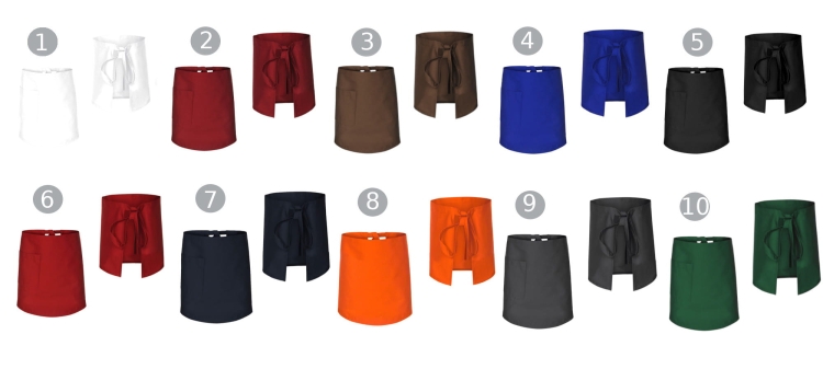 Tablier de barman orange 60 cm