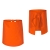 Tablier de cuisine orange 60 cm