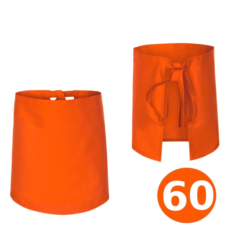 Tablier de barman long orange 60 cm