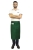 Tablier de serveur barman vert, longueur 75 cm.