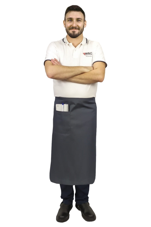 Tablier de serveur long gris 75 cm