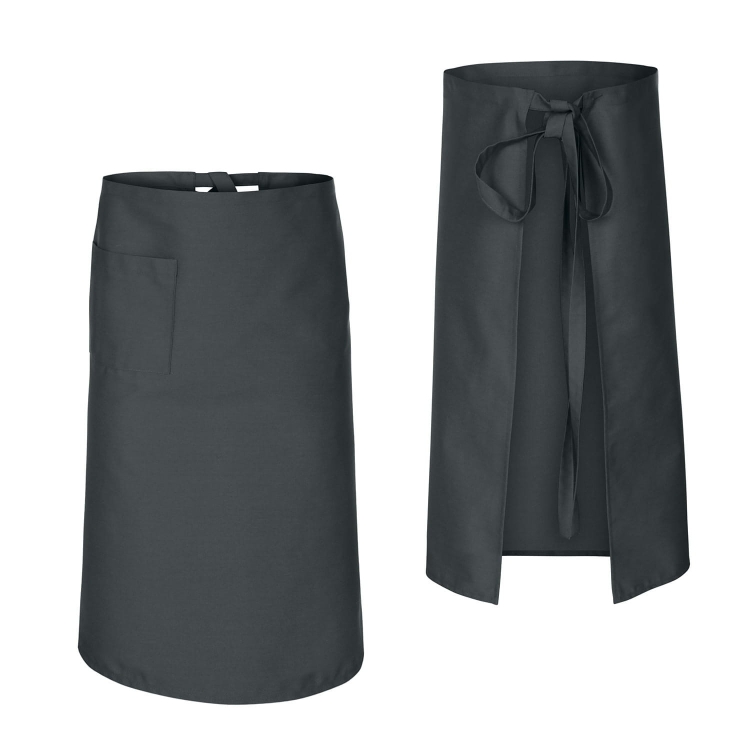 Tablier de chef barman 75 cm gris