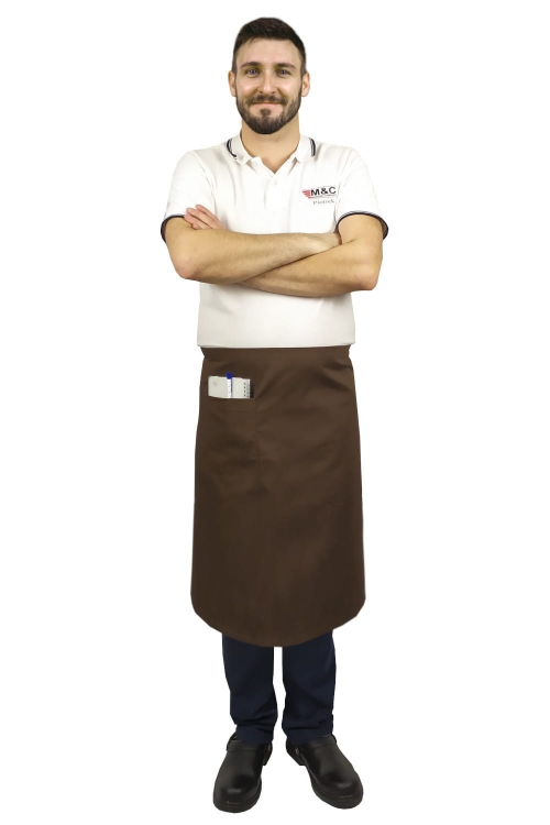 Tablier de serveur marron longueur 75 cm