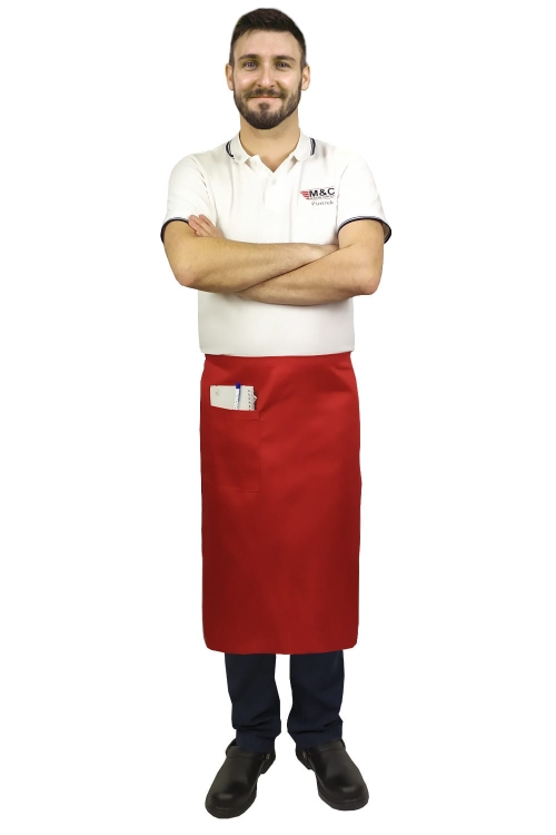 Tablier de cuisine rouge 75 cm