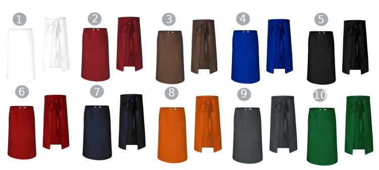 Tablier de serveur bordeaux de 75 cm de long