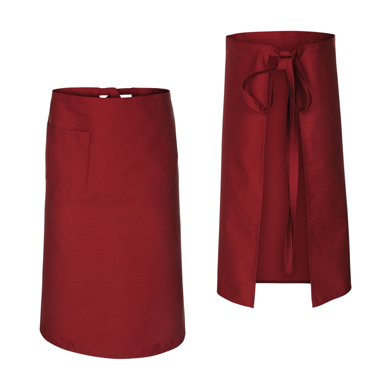 Tablier de cuisine serveur bordeaux 75 cm de long