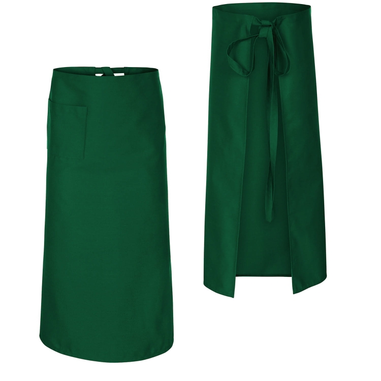 Tablier long de barman, de chef, de serveur, vert.