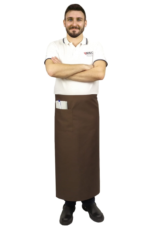 Tablier de serveur marron de 90 cm de long