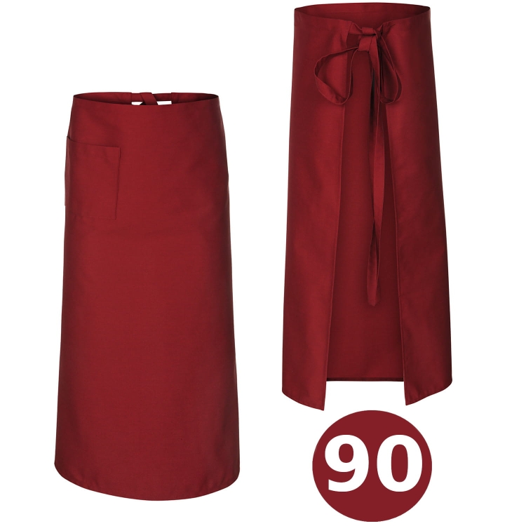 Tablier de cuisine bordeaux 90 cm