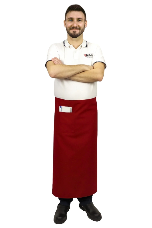 Tablier de serveur rouge de 90 cm de long