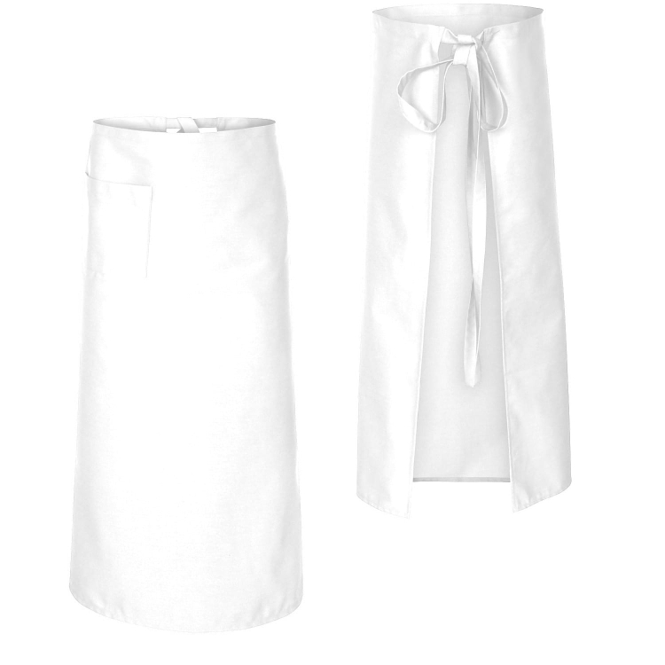 Tablier de barman long blanc 90 cm
