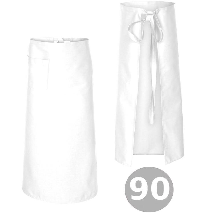 Tablier de serveur blanc 90 cm de long