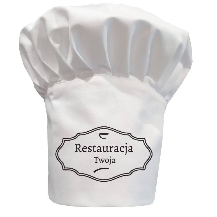 Toque de chef avec le nom de votre restaurant