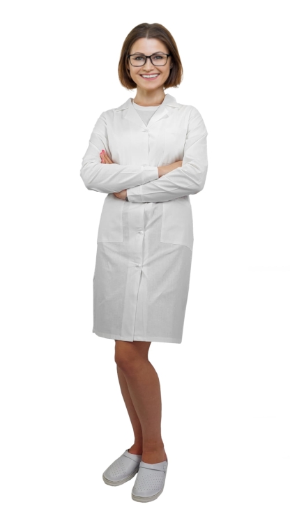 Blouse de laboratoire pour femme avec boutons