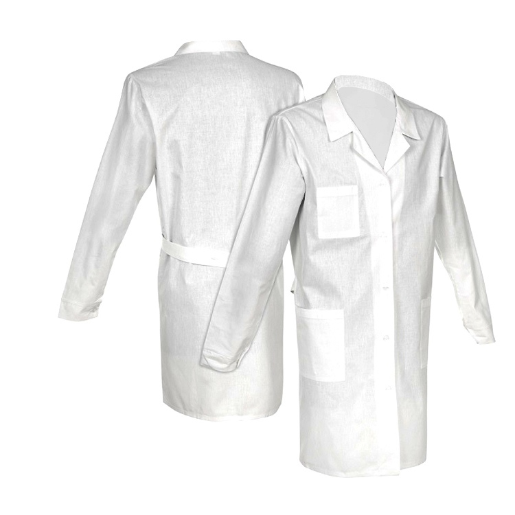 Blouse de laboratoire pour femme 100% coton à boutons.