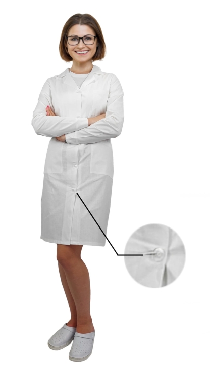 Blouse de laboratoire pour femme avec boutons