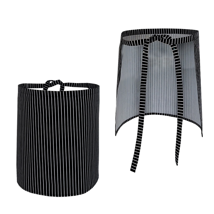 Tablier de serveur noir à rayures blanches