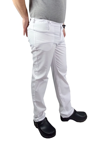 Pantalons médicaux classiques blancs pour hommes