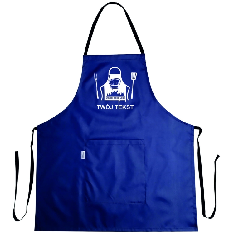 Tablier imperméable avec graphique 'Menu Grill'