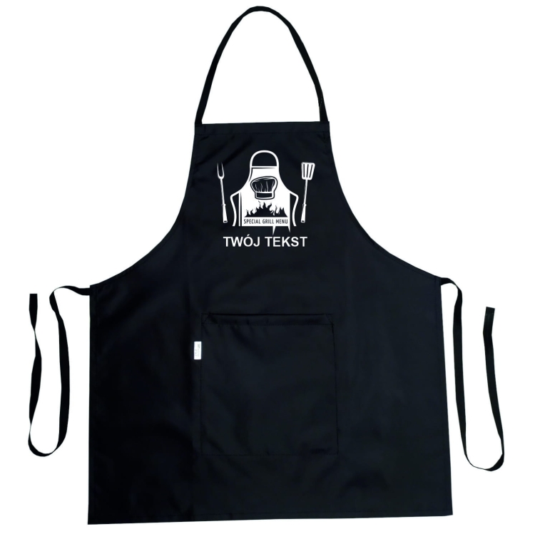 Tablier de cuisine imperméable avec graphique 'Menu Grill'