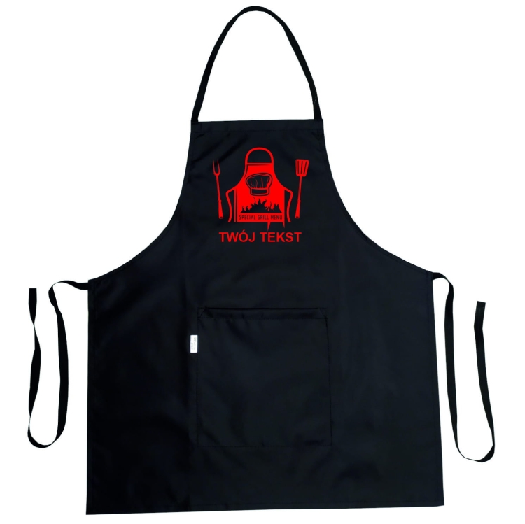 Tablier imperméable avec le graphisme 'Grill Menu' pour chef.