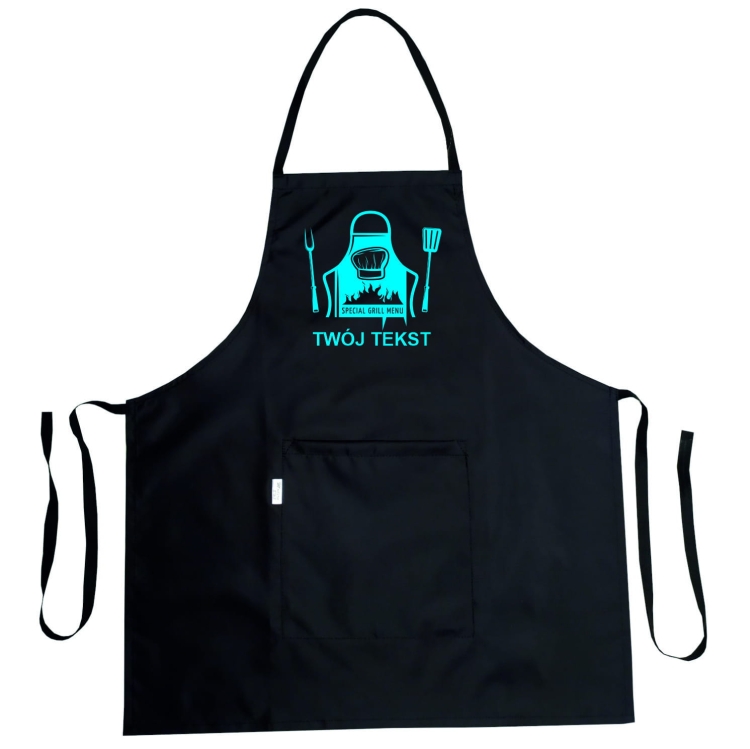 Tablier de cuisine imperméable avec le graphisme 'Grill Menu'