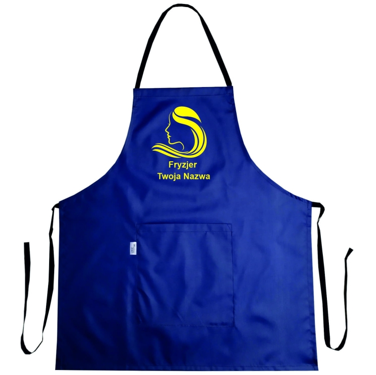 Tablier avec le graphisme 'Coiffeur Doré' imperméable