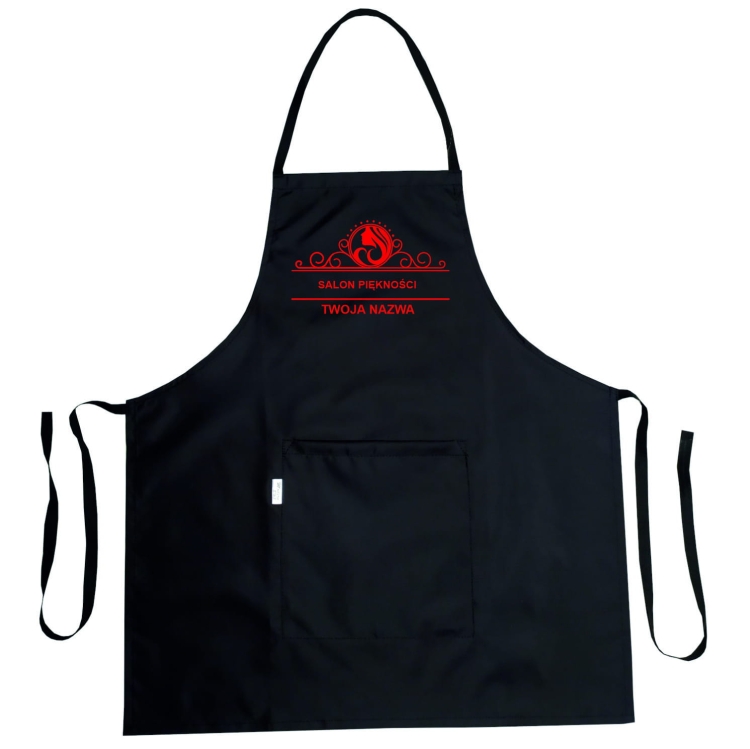 Tablier imperméable avec graphique 'Salon de beauté' pour coiffeur.