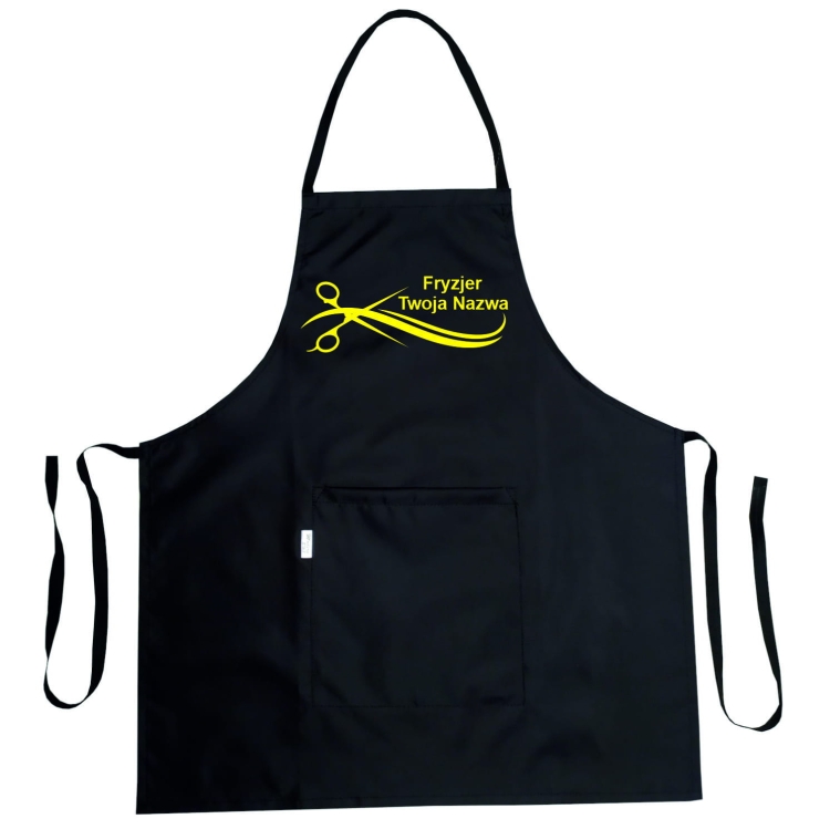 Tablier de coiffure avec graphique 'Ciseaux dorés' imperméable