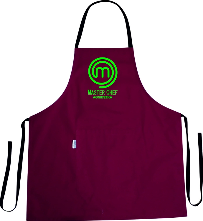 Impression du nom et prénom sur le tablier de cuisine MASTER CHEF.