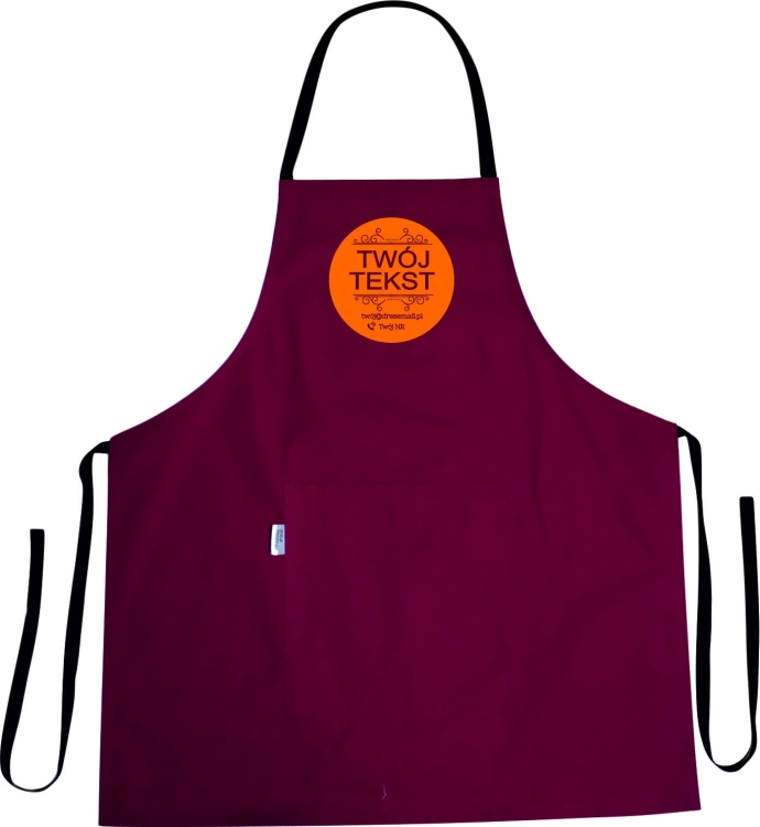 Tablier de cuisine profilé avec texte publicitaire