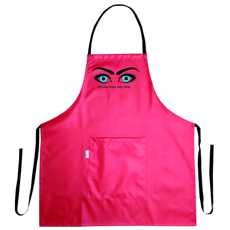 Tablier de beauté avec le graphisme 'Styliste de cils' imperméable.