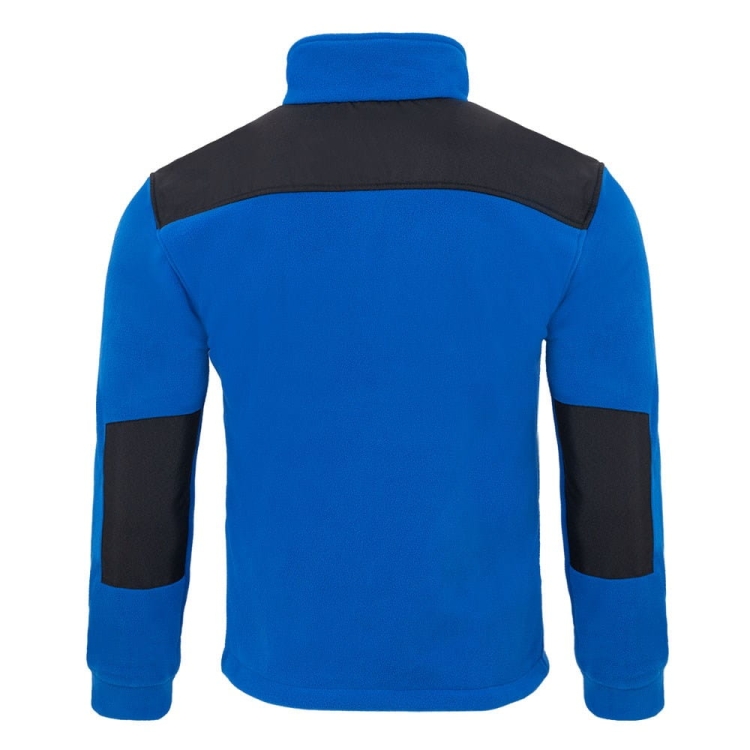 Sweat en polaire bleu roi avec des inserts noirs.