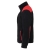 Sweat noir avec des inserts rouges en polaire.