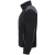 Inserts gris sur un sweat à capuche noir en polaire.