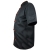 Veste de chef pour homme avec passepoil orange en noir.